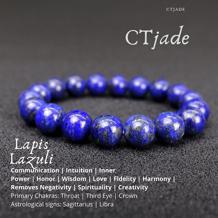2003215 Trang Sức Phong Thủy Hộ Mệnh Bình An CTjade - Vòng Tay Đá Lapis Lazuli Thiên Nhiên